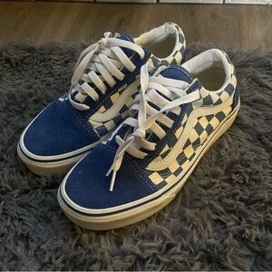Vans Old Skool Blue Checkerboard Lace Up Men’s 5 Women’s 6.5